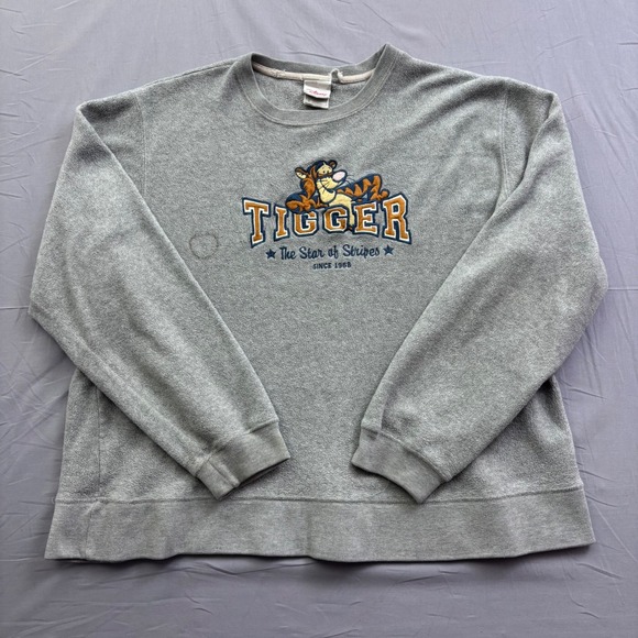 Disney Store Other - Vintage Disney Store Tigger Fleece Sweatshirt Gray Embroidered Mens Size XL